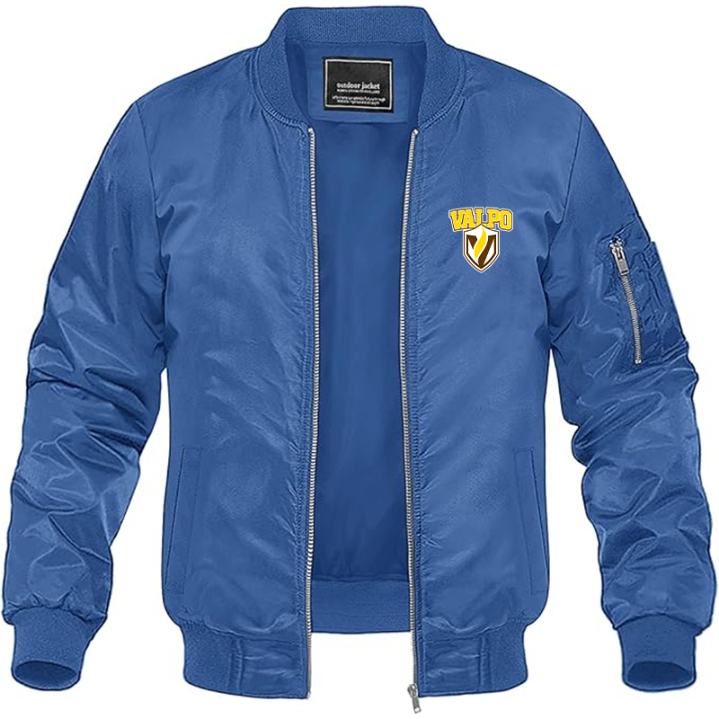 Men's Valparaiso Crusaders  Lightweight Bomber Jacket Windbreaker Softshell Varsity Jacket Coat